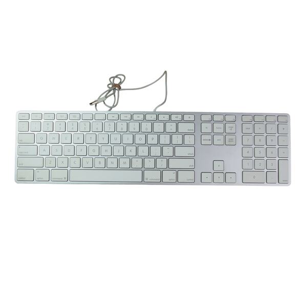 Apple A1243 Apple Wired‎ Keyboard Computer Keyboard Silver Very Good Tested EUC - Picture 1 of 5